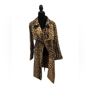 Vintage YSL leopard trench coat S-M